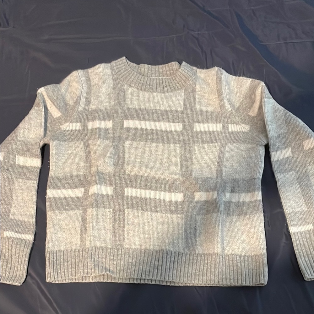 Banana Republic Gray Crewneck Sweater Textured Knit